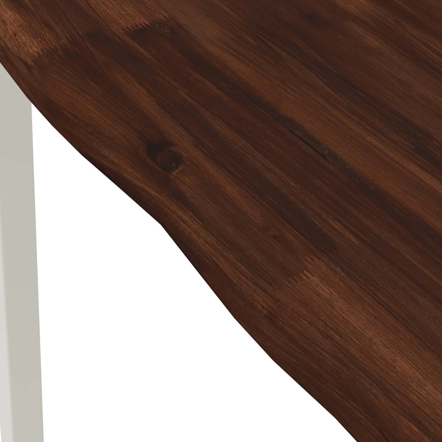 60 x 55 x 75 cm Solid Acacia Wood Dark Brown and White