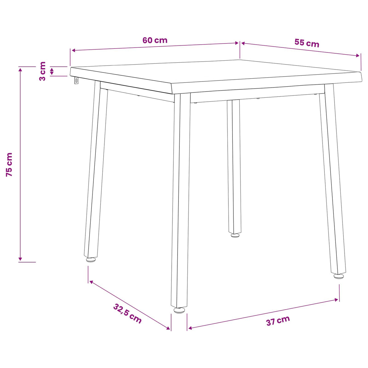 60 x 55 x 75 cm Solid Acacia Wood Natural and Coffee
