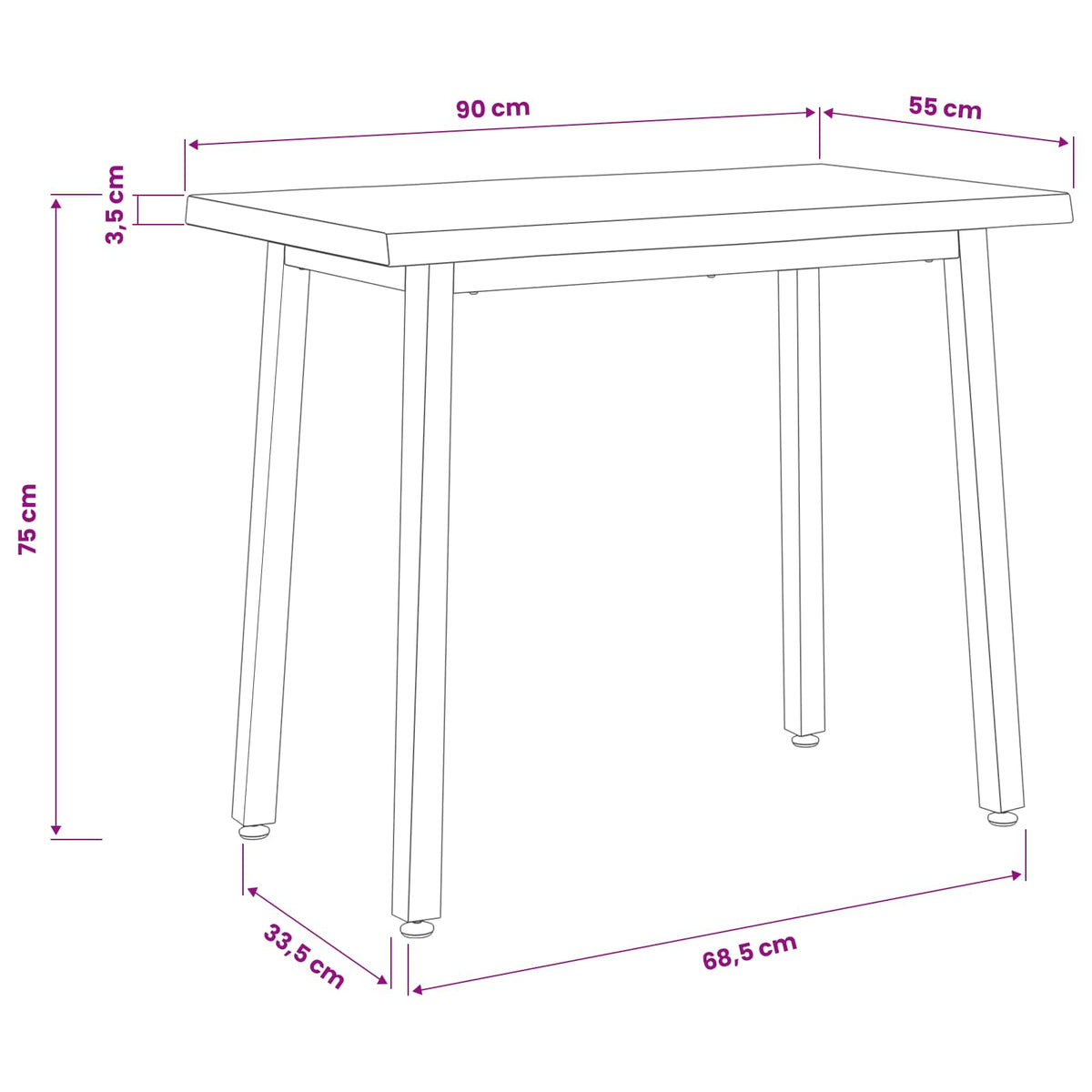 90 x 55 x 75 cm Solid Acacia Wood Dark Brown and White