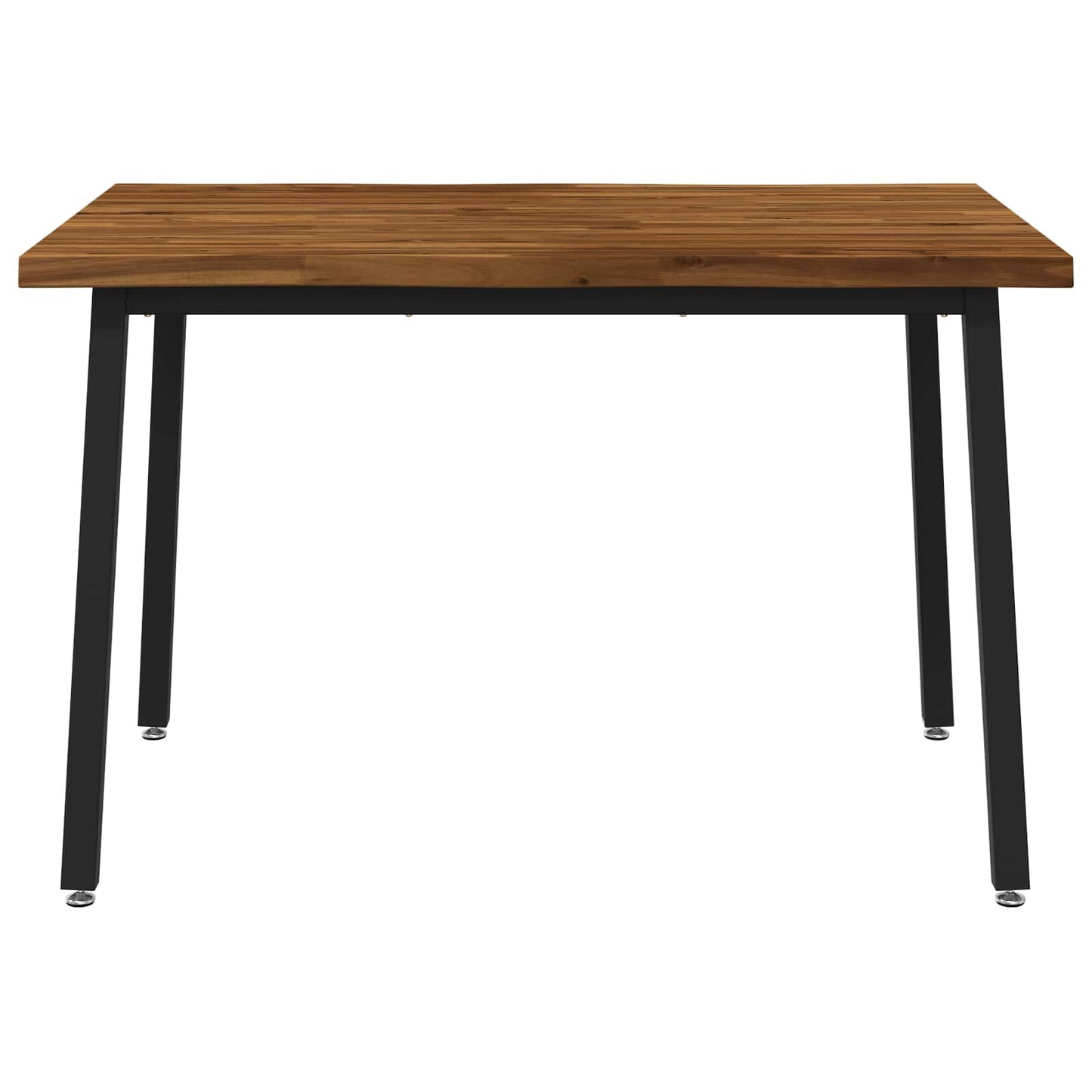 90 x 55 x 75 cm Solid Acacia Wood Natural and Black Rectangular