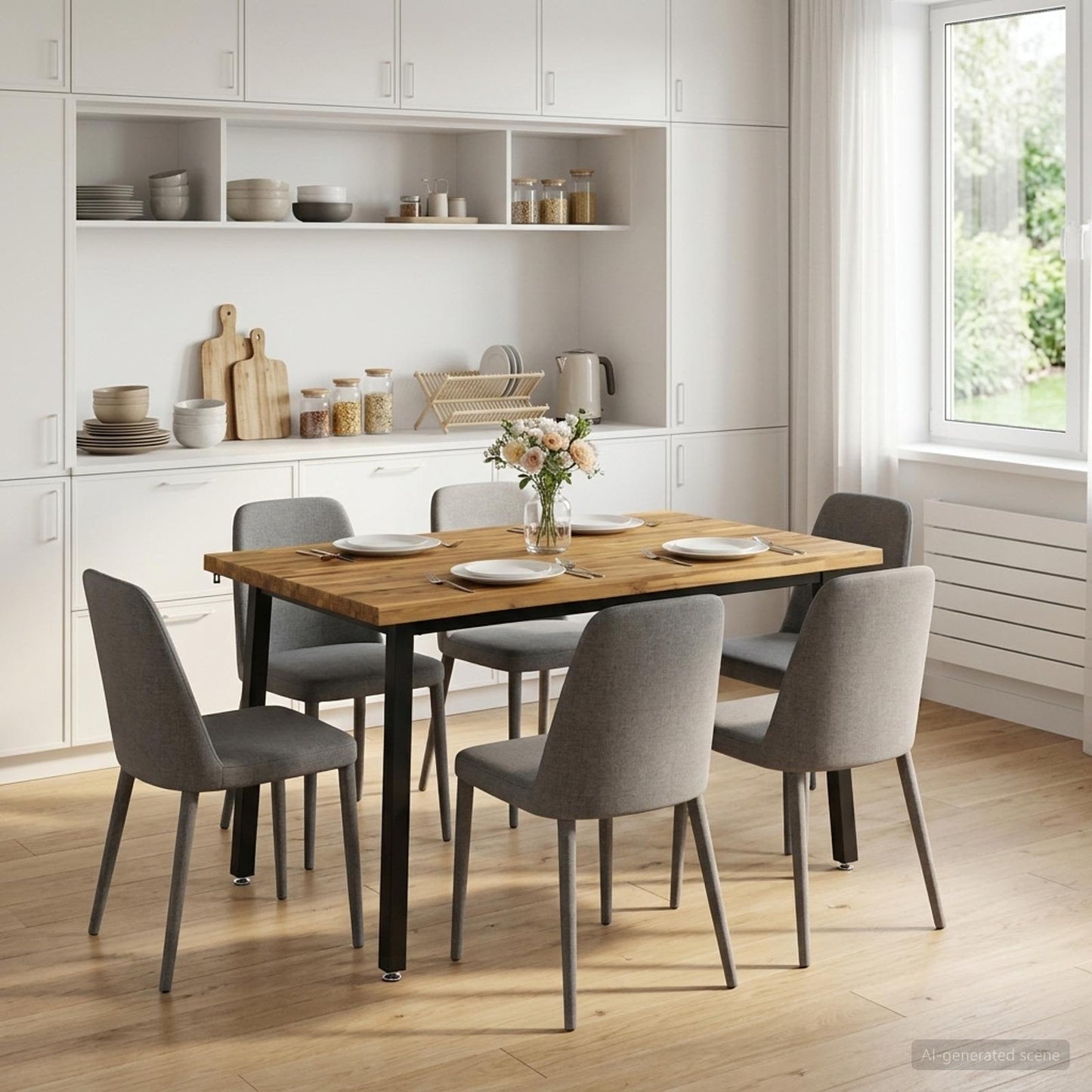90 x 55 x 75 cm Solid Acacia Wood White and Black Rectangular