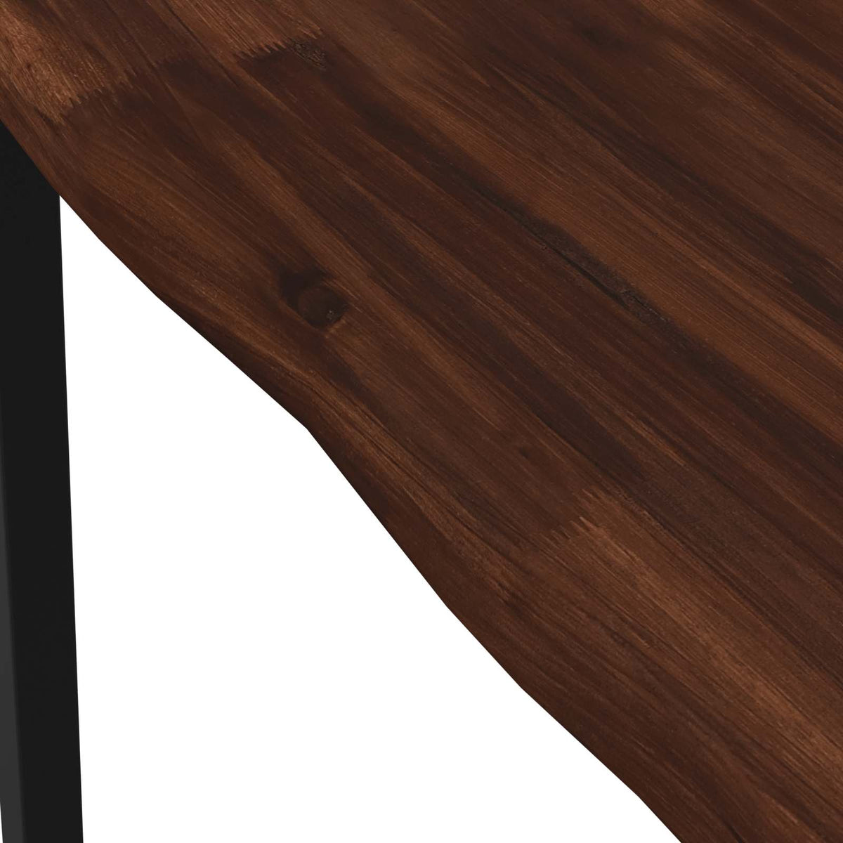 70 x 70 x 75 cm Solid Acacia Wood Dark Brown and Black Square
