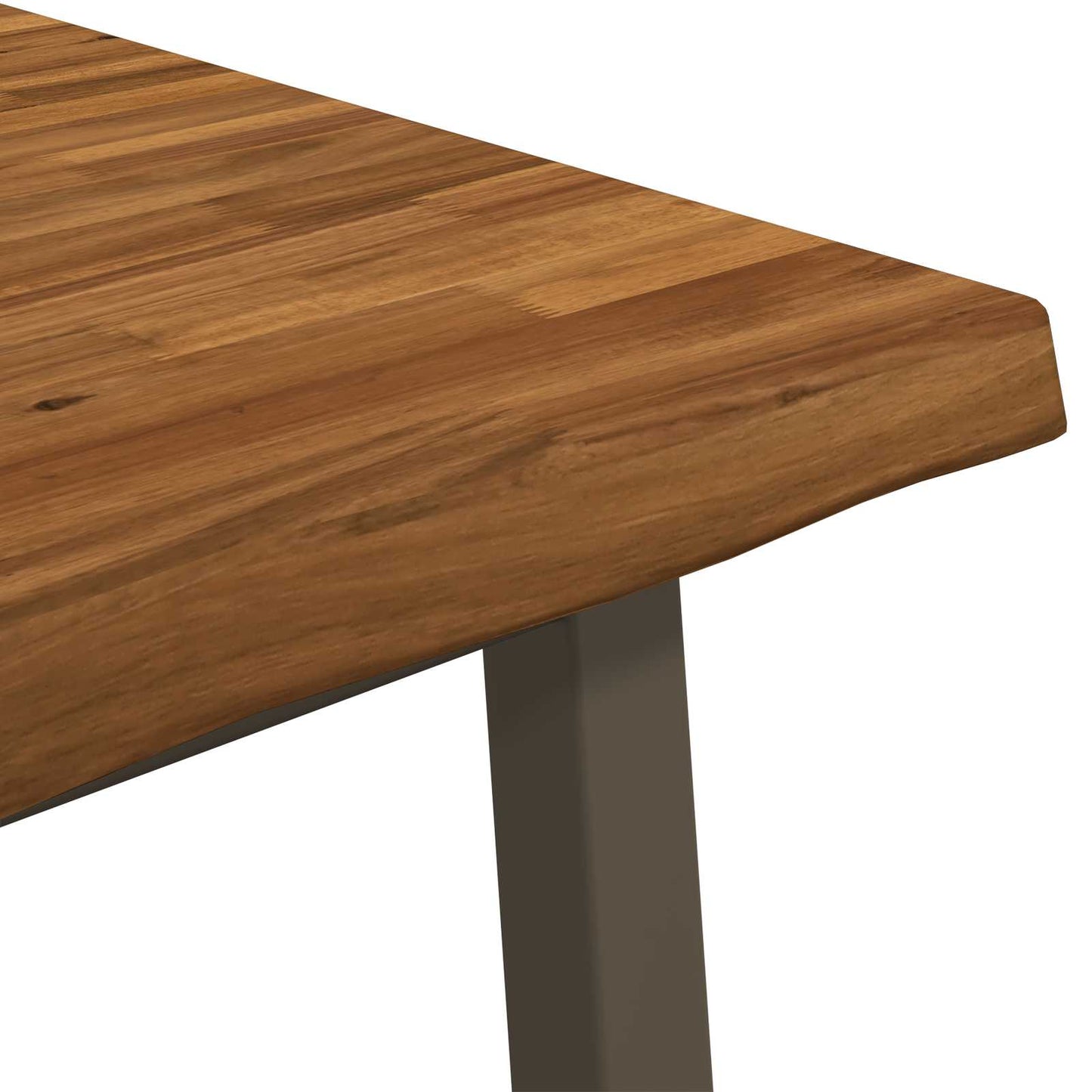 70 x 70 x 75 cm Solid Acacia Wood Natural and Coffee Square