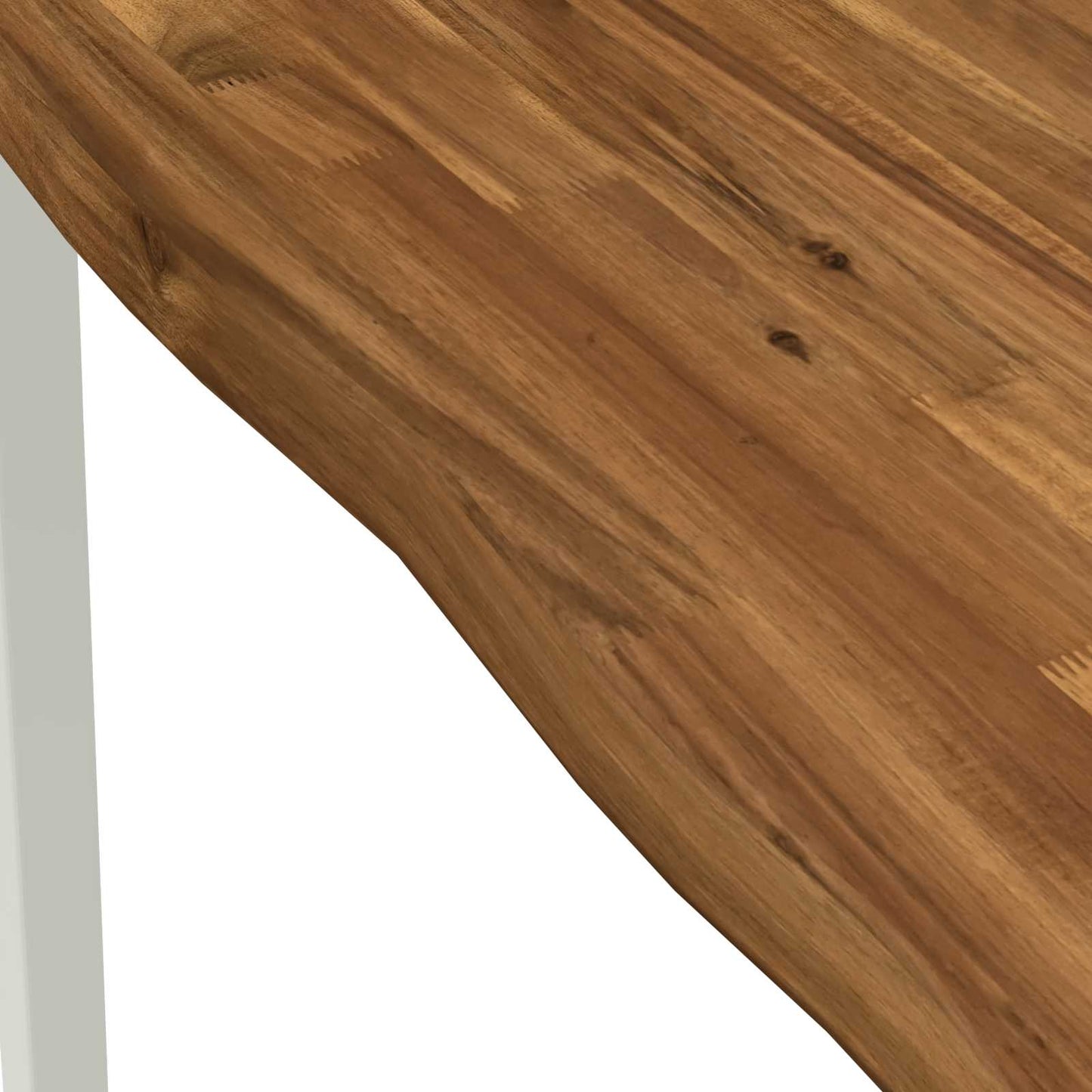70 x 70 x 75 cm Solid Acacia Wood Natural and White Square