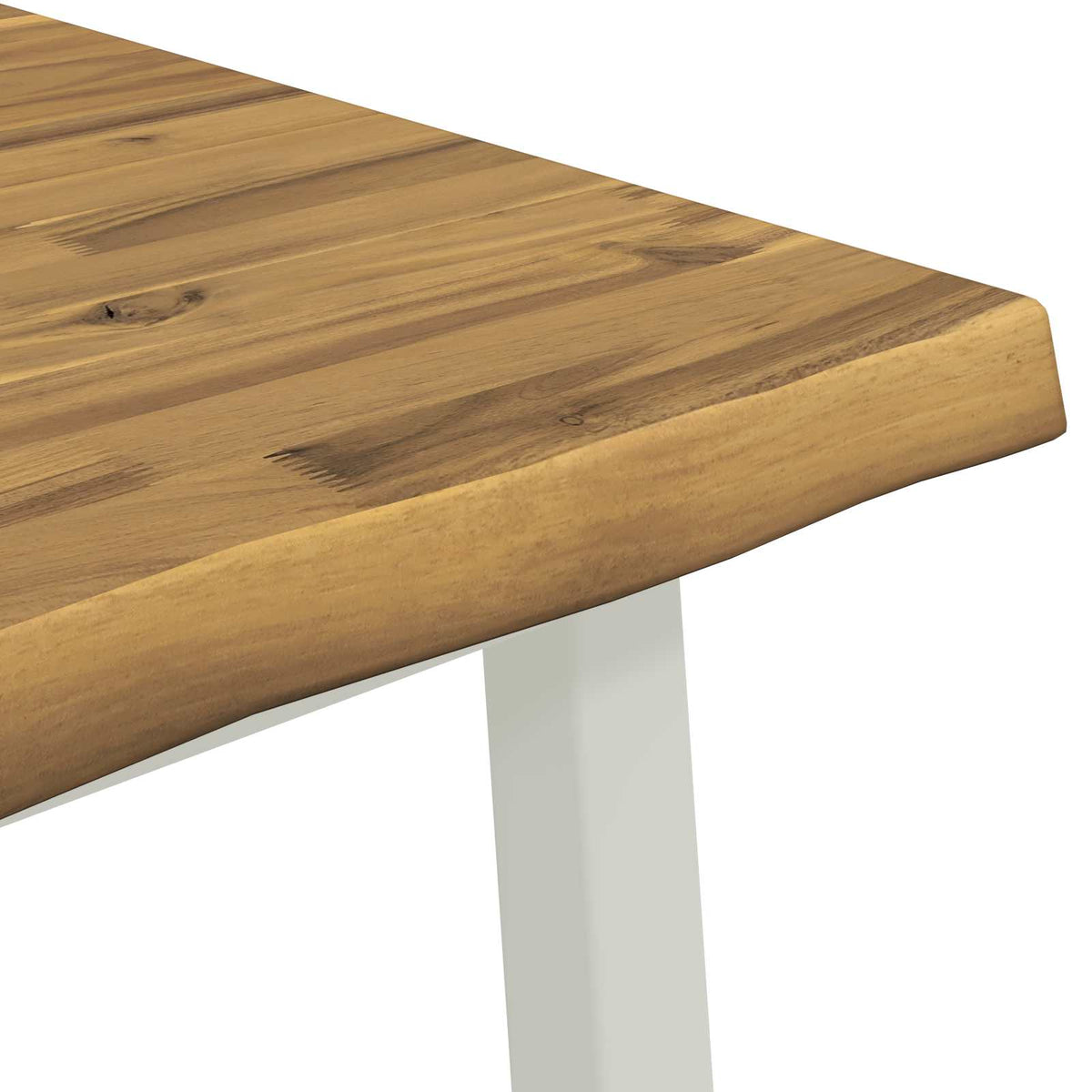 70 x 70 x 75 cm Solid Acacia Wood White Square