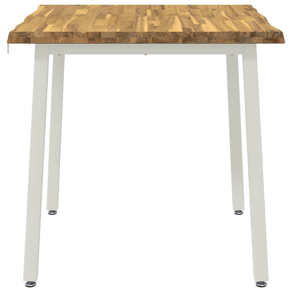 70 x 70 x 75 cm Solid Acacia Wood White Square