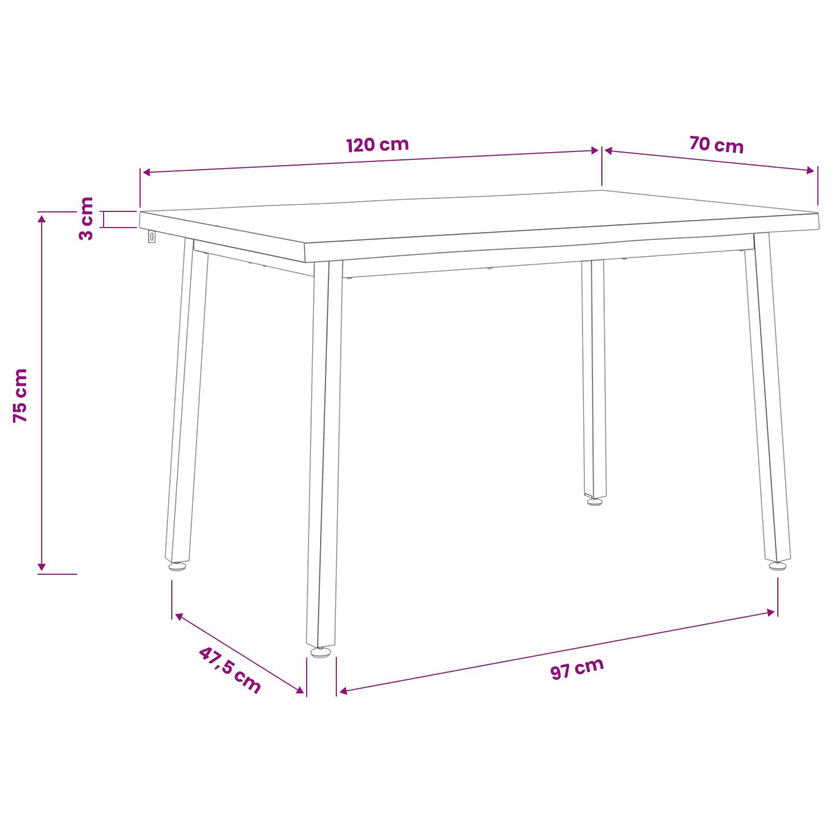 120 x 70 x 75 cm Solid Acacia Wood Natural and Coffee