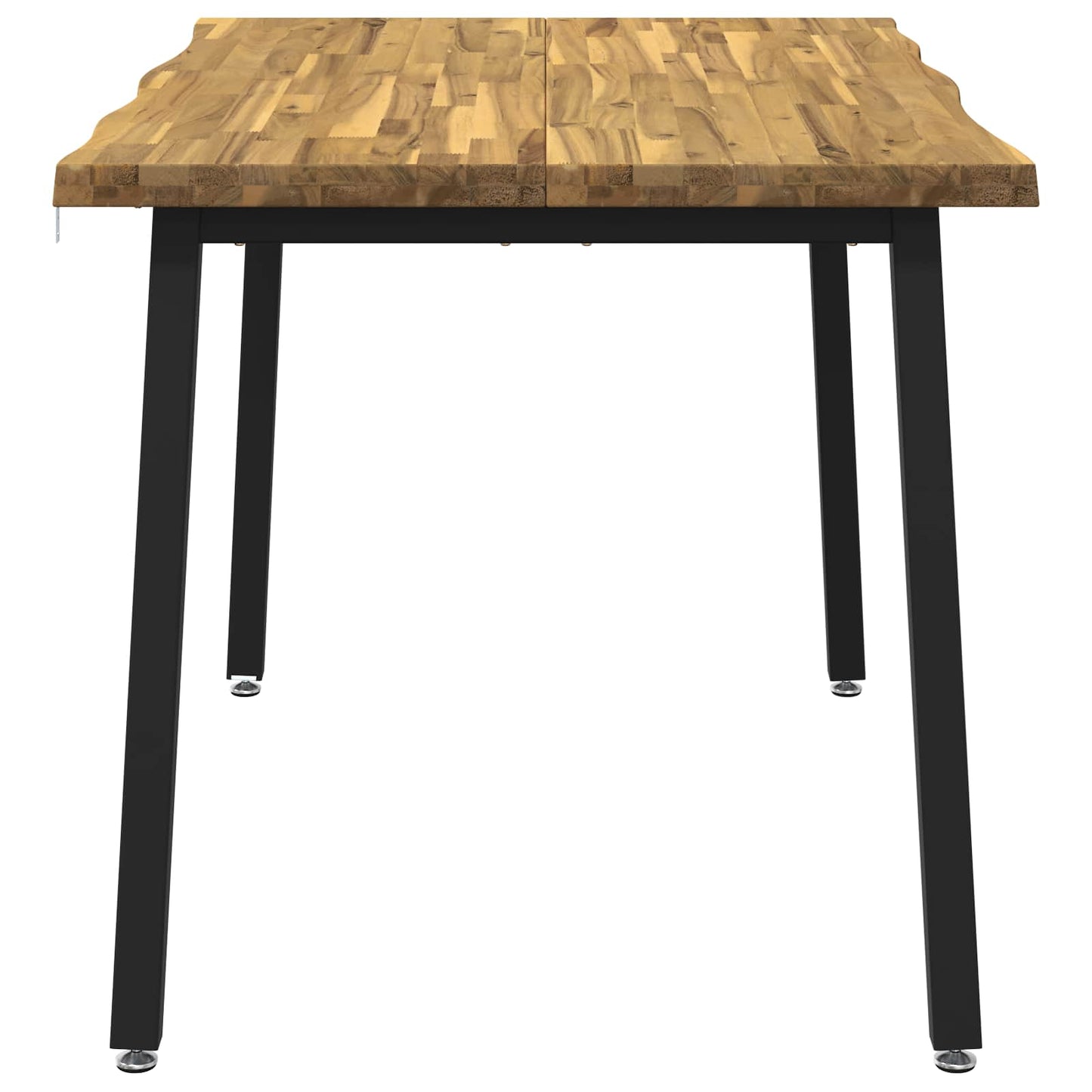120 x 70 x 75 cm Solid Acacia Wood White and Black Rectangular
