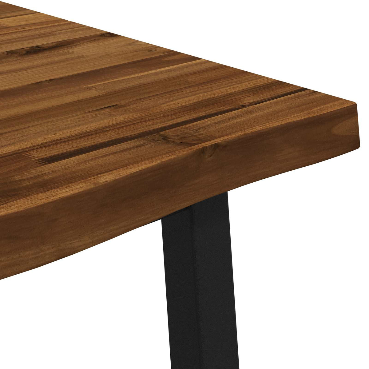 120 x 80 x 75 cm Solid Acacia Wood Natural and Black