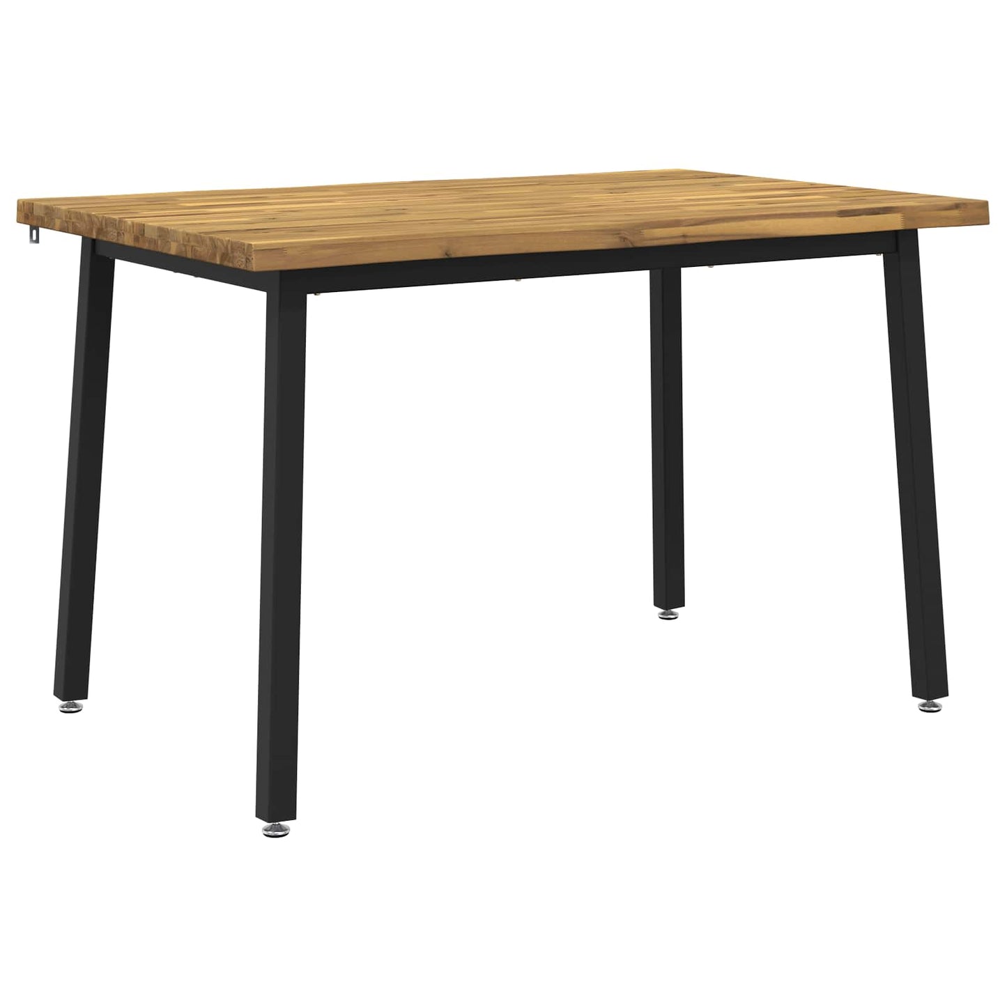 120 x 80 x 75 cm Solid Acacia Wood White and Black Rectangular