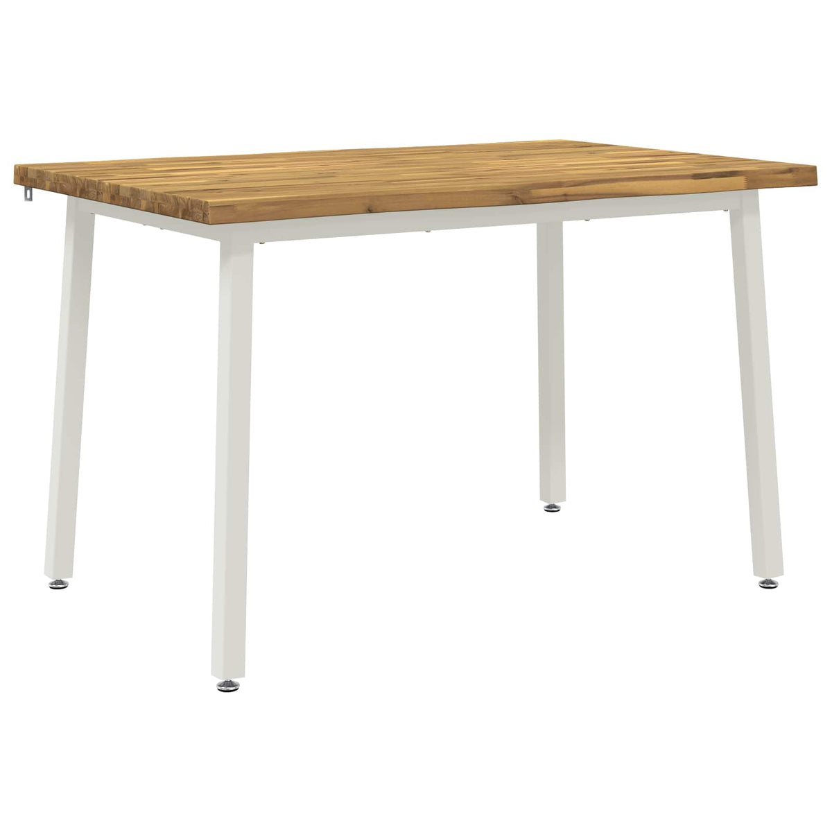 120 x 80 x 75 cm Solid Acacia Wood White Rectangular