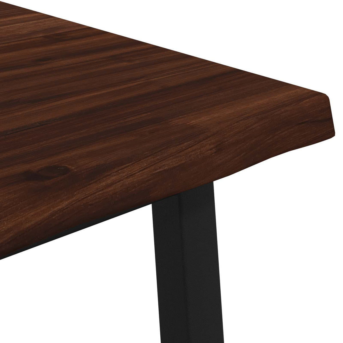 90 x 90 x 75 cm Solid Acacia Wood Dark Brown and Black Square