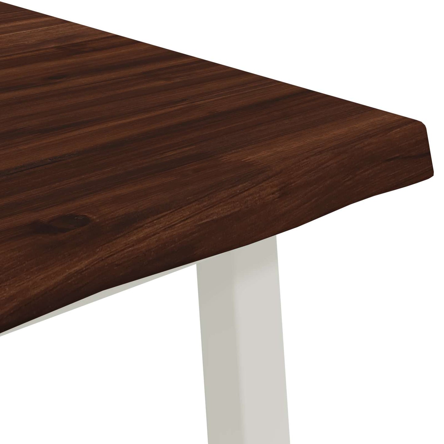 90 x 90 x 75 cm Solid Acacia Wood Dark Brown and White Square
