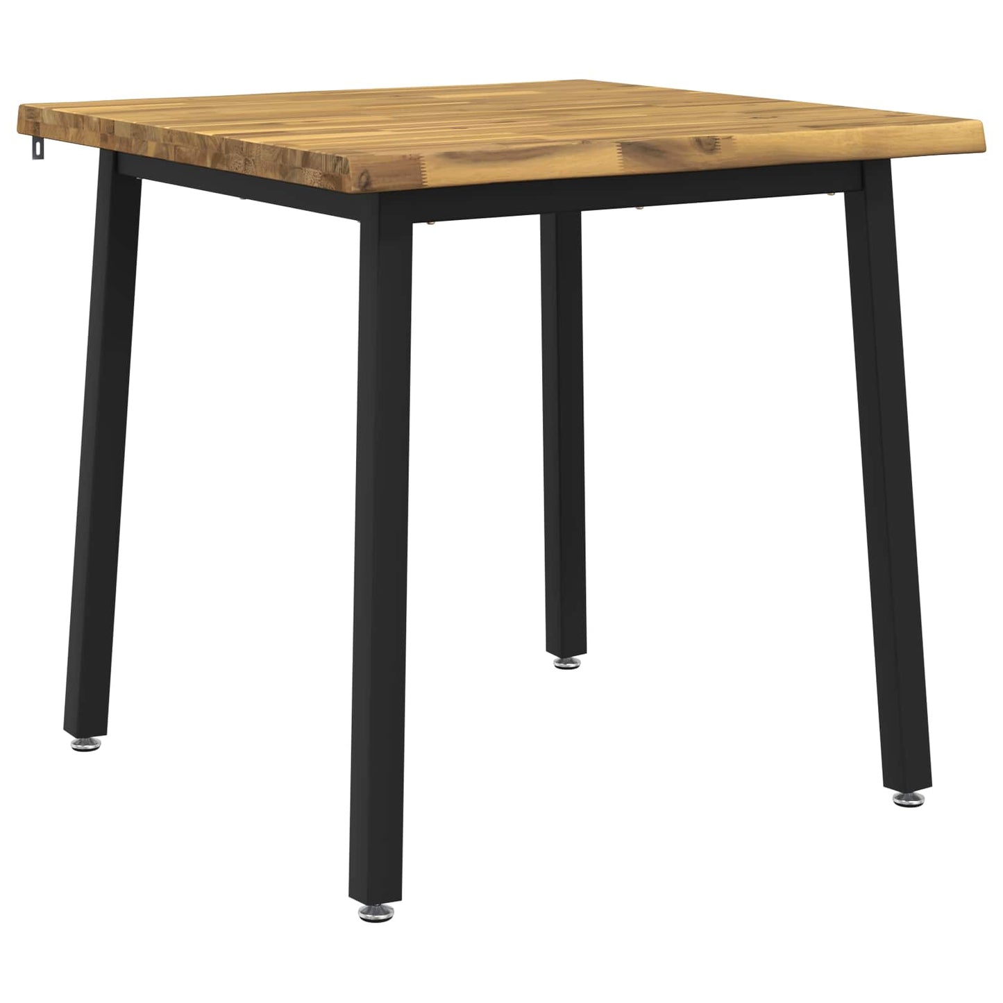 90 x 90 x 75 cm Solid Acacia Wood White and Black Square