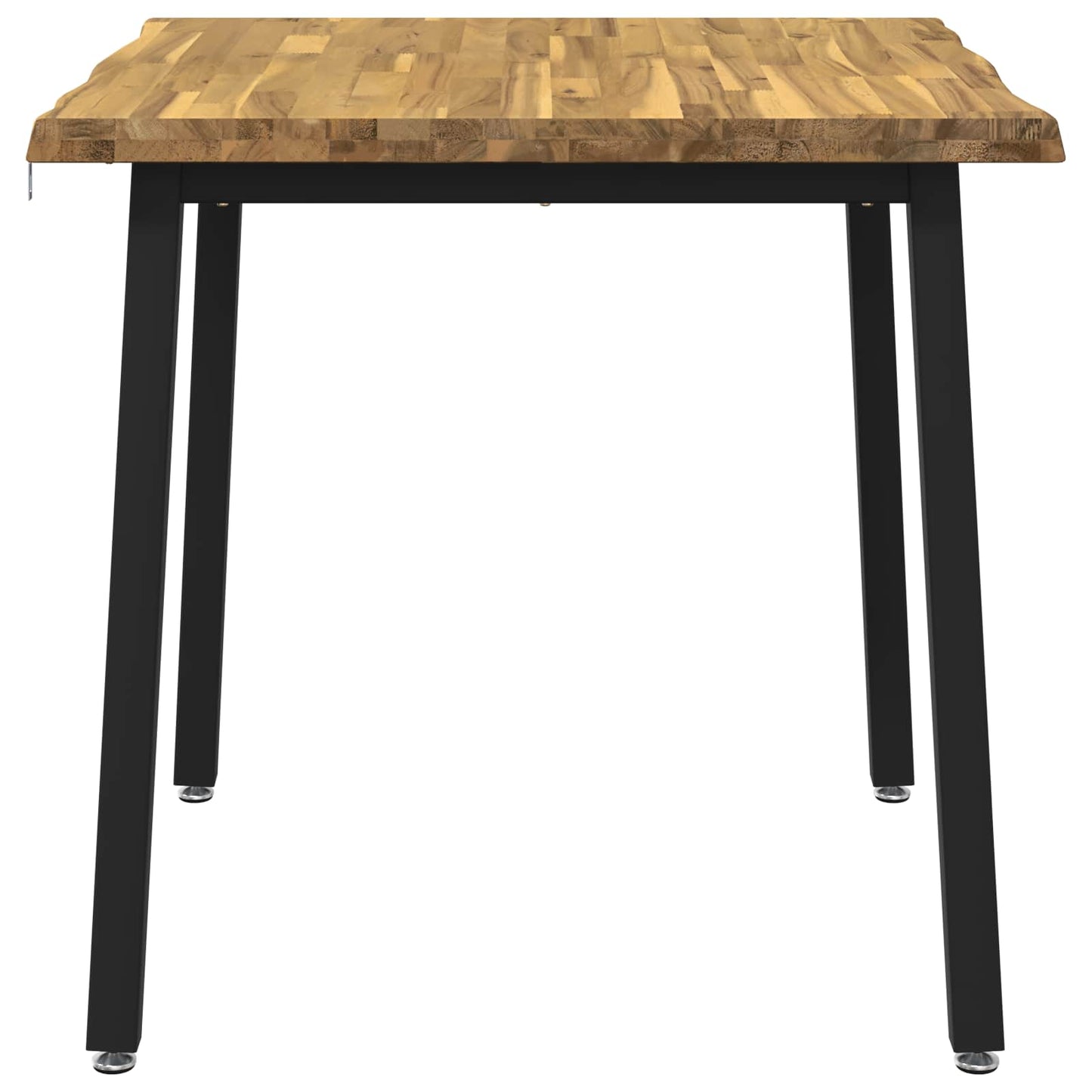90 x 90 x 75 cm Solid Acacia Wood White and Black Square