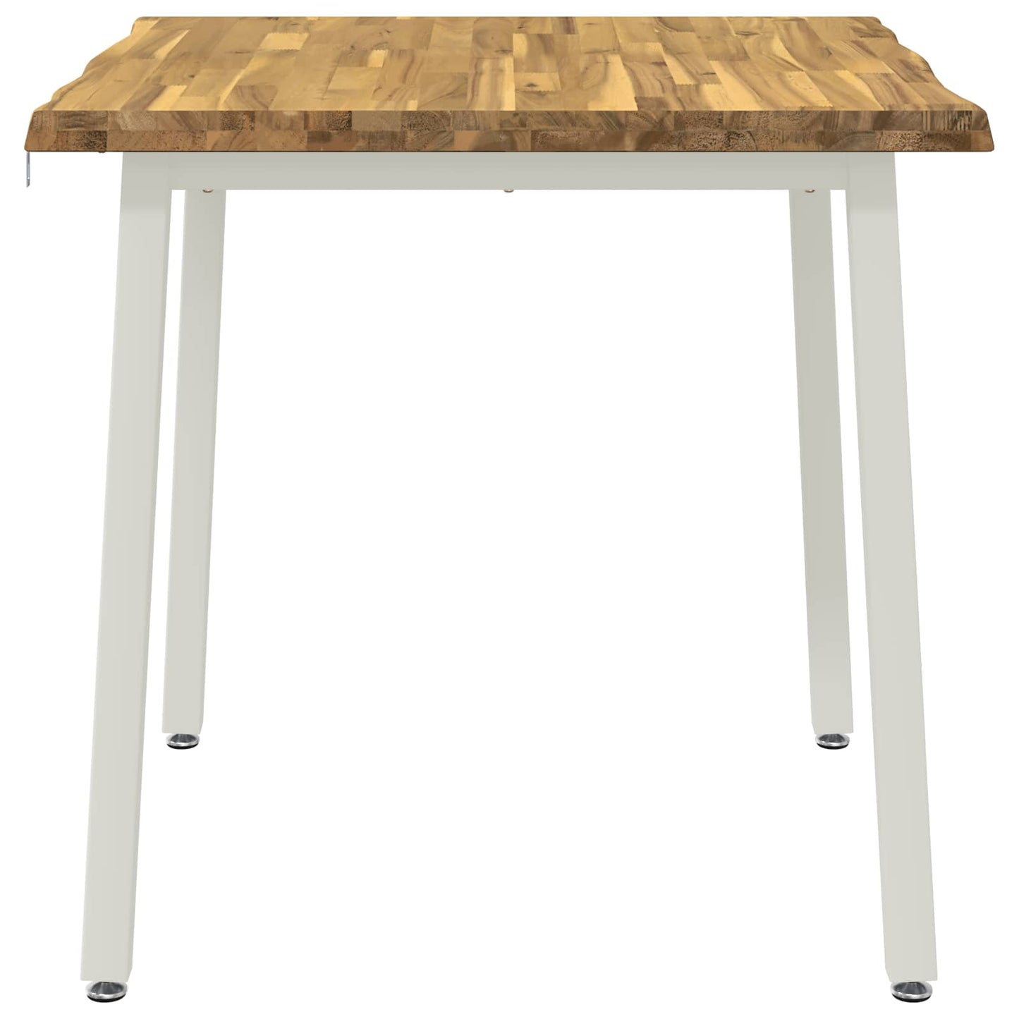 90 x 90 x 75 cm Solid Acacia Wood White Square