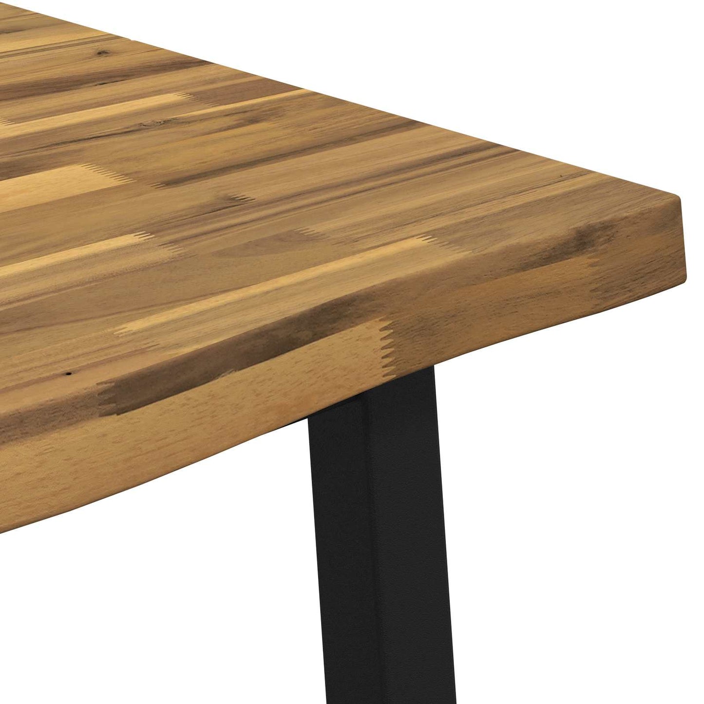 120 x 90 x 75 cm Solid Acacia Wood White and Black Rectangular