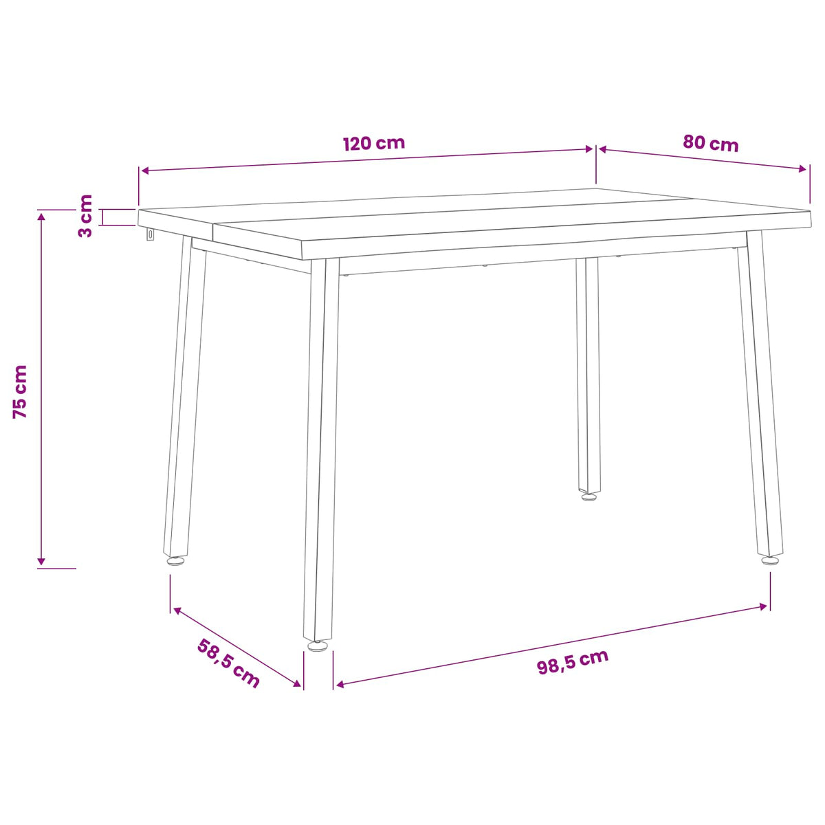 120 x 90 x 75 cm Solid Acacia Wood White Rectangular