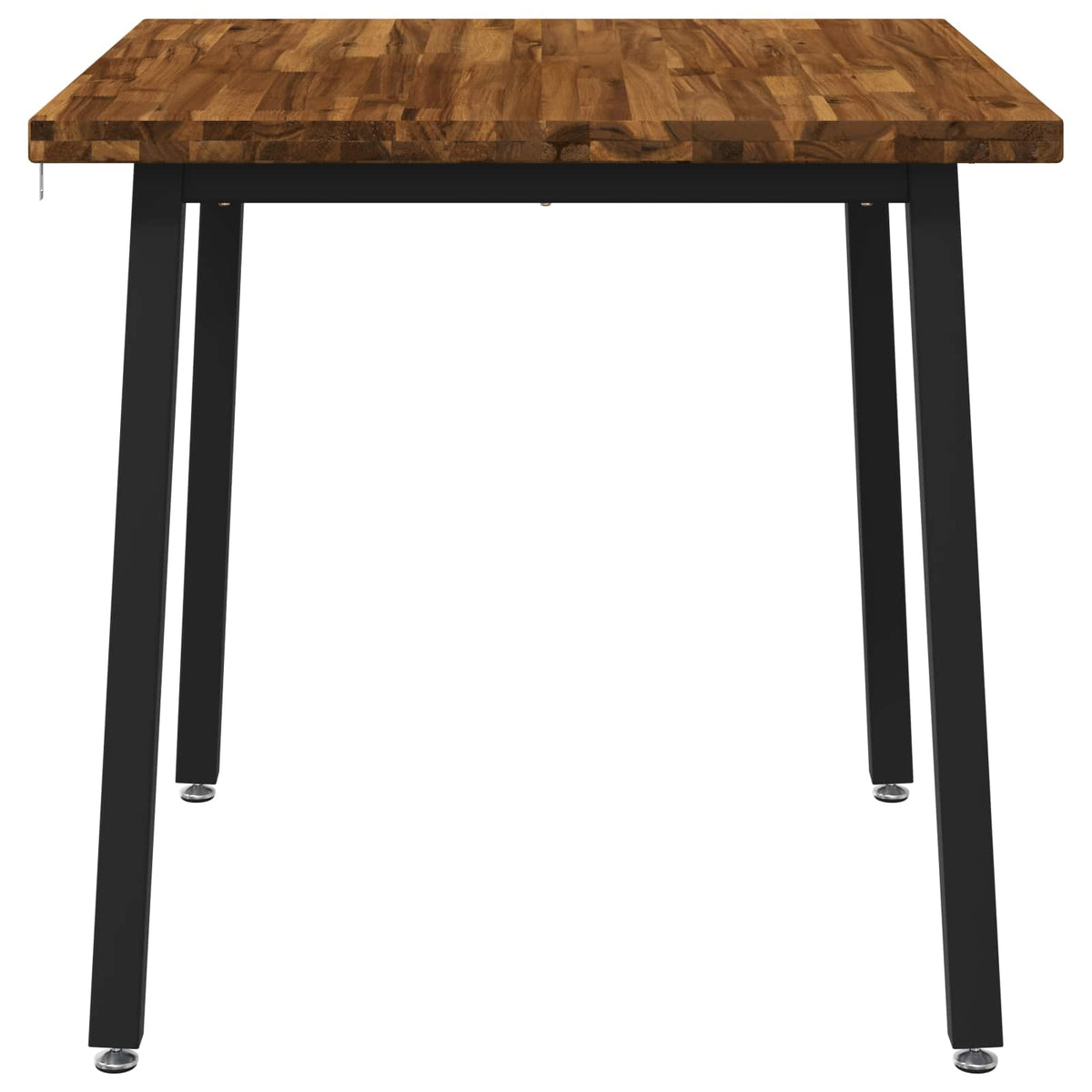 60 x 55 x 75 cm Solid Acacia Wood Natural and Black Rectangular