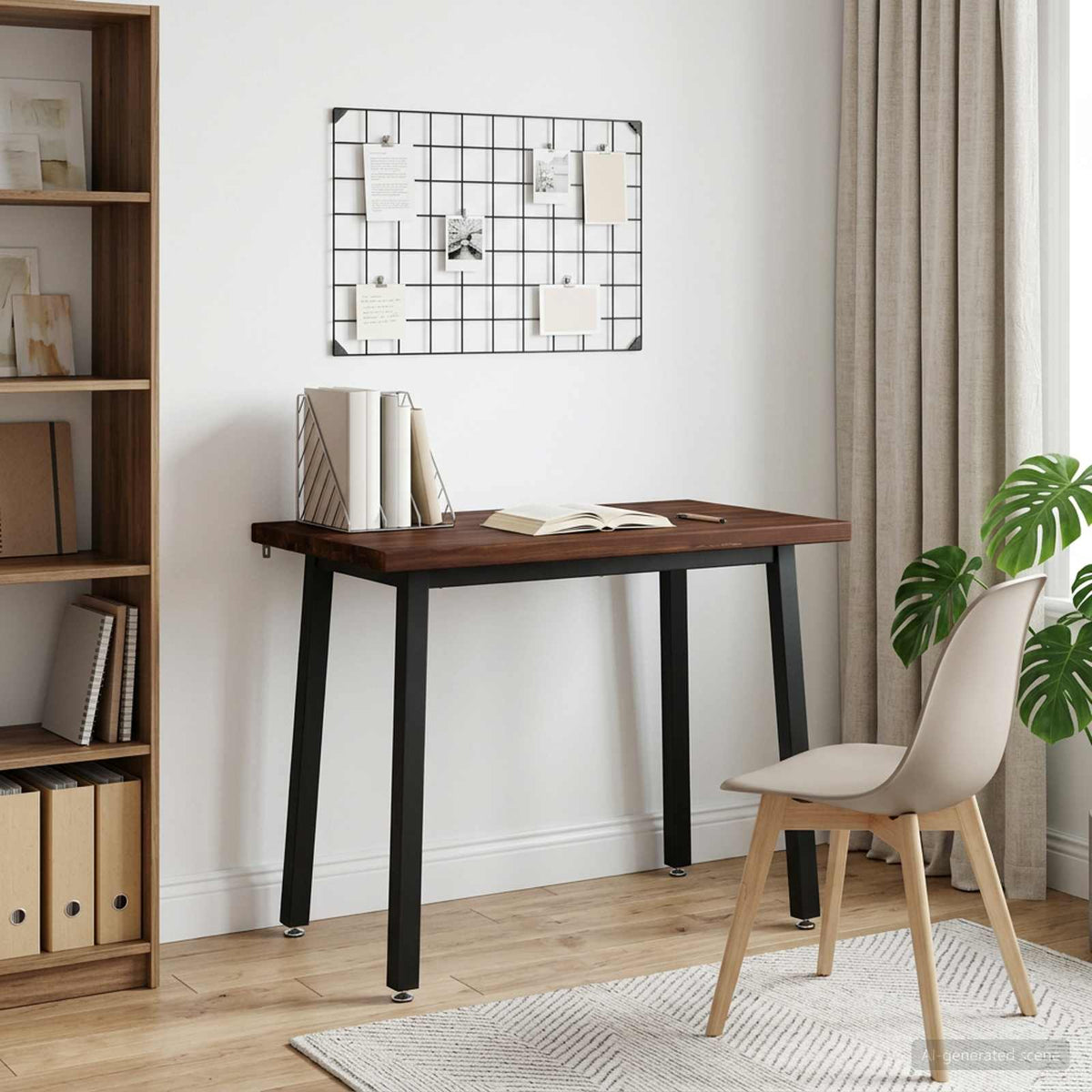 90 x 55 x 75 cm Solid Acacia Wood Dark Brown and Black