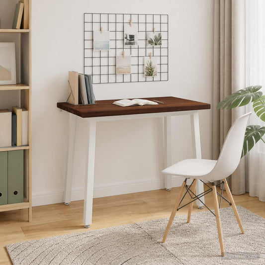 90 x 55 x 75 cm Solid Acacia Wood Dark Brown and White