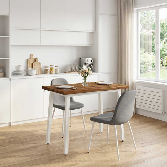 110 x 55 x 75 cm Solid Acacia Wood Natural and White