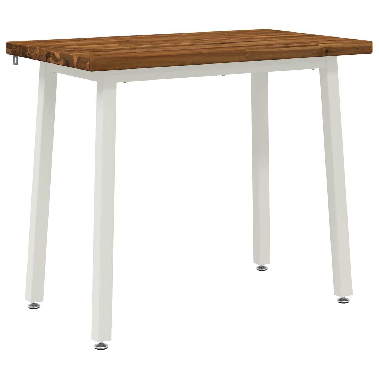 90 x 55 x 75 cm Solid Acacia Wood Natural and White Rectangular