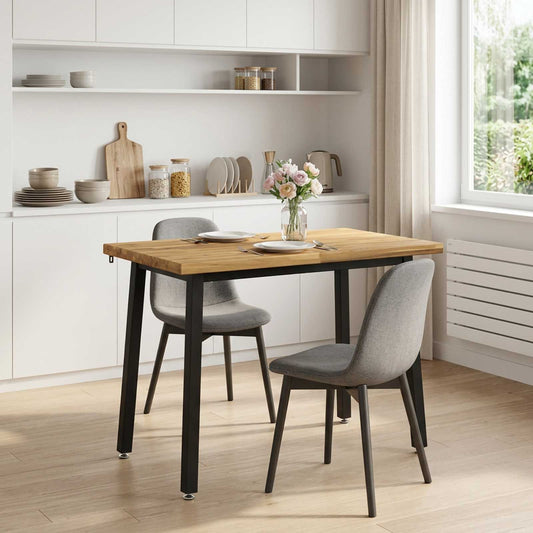 110 x 55 x 75 cm Solid Acacia Wood White and Black Rectangular