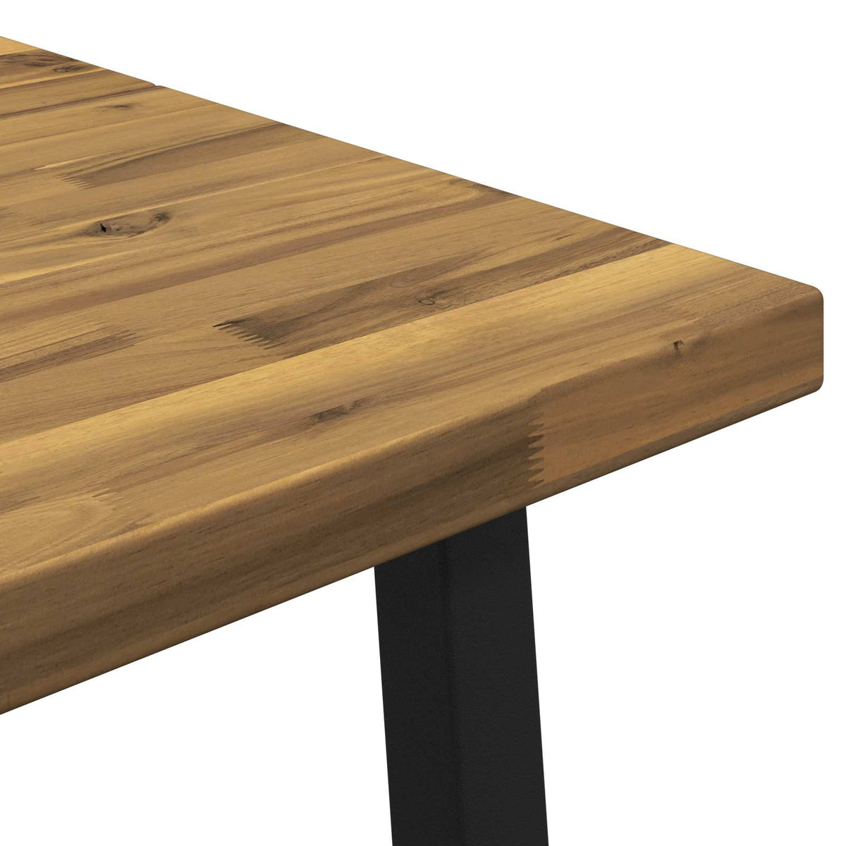 90 x 55 x 75 cm Solid Acacia Wood White and Black Rectangular