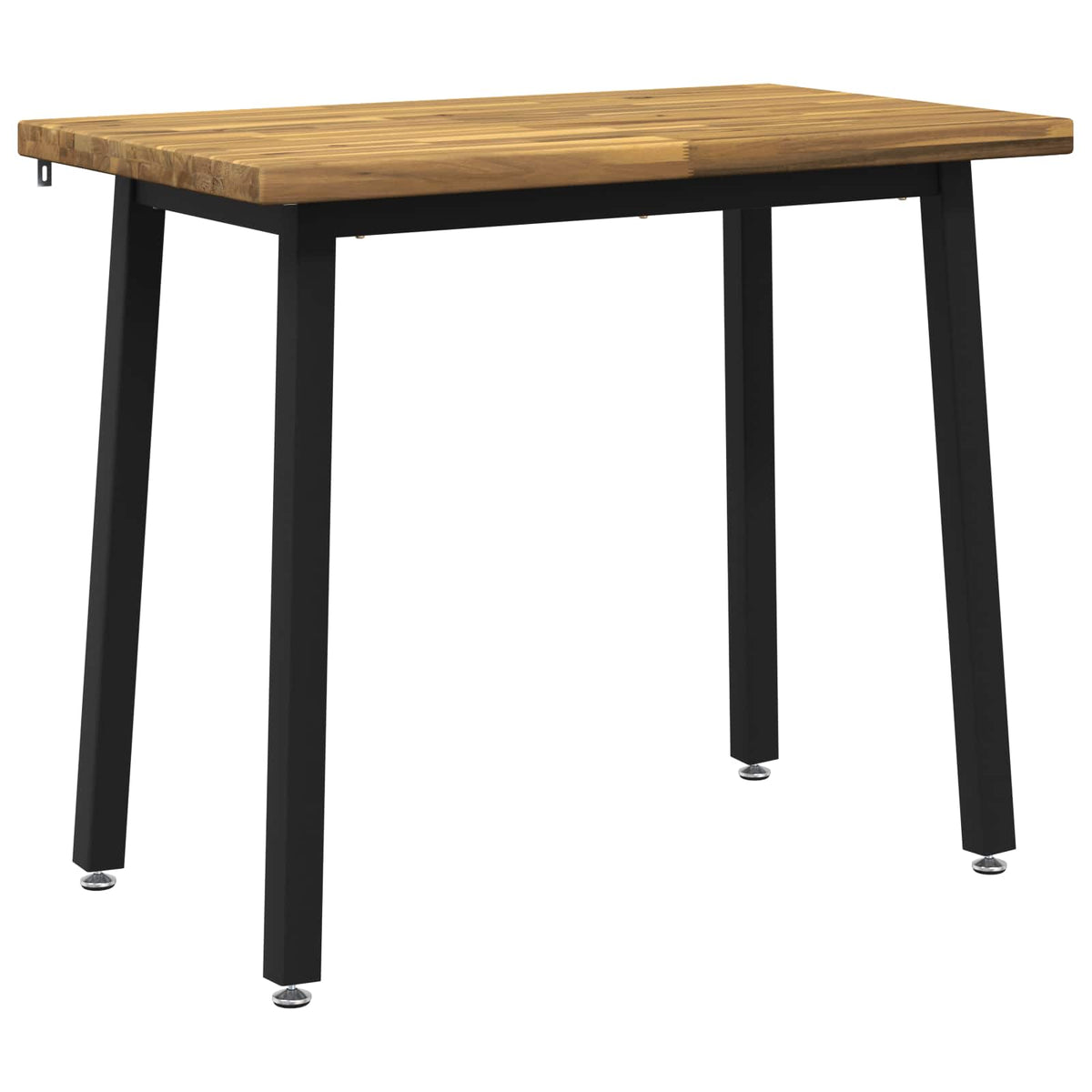 90 x 55 x 75 cm Solid Acacia Wood White and Black Rectangular