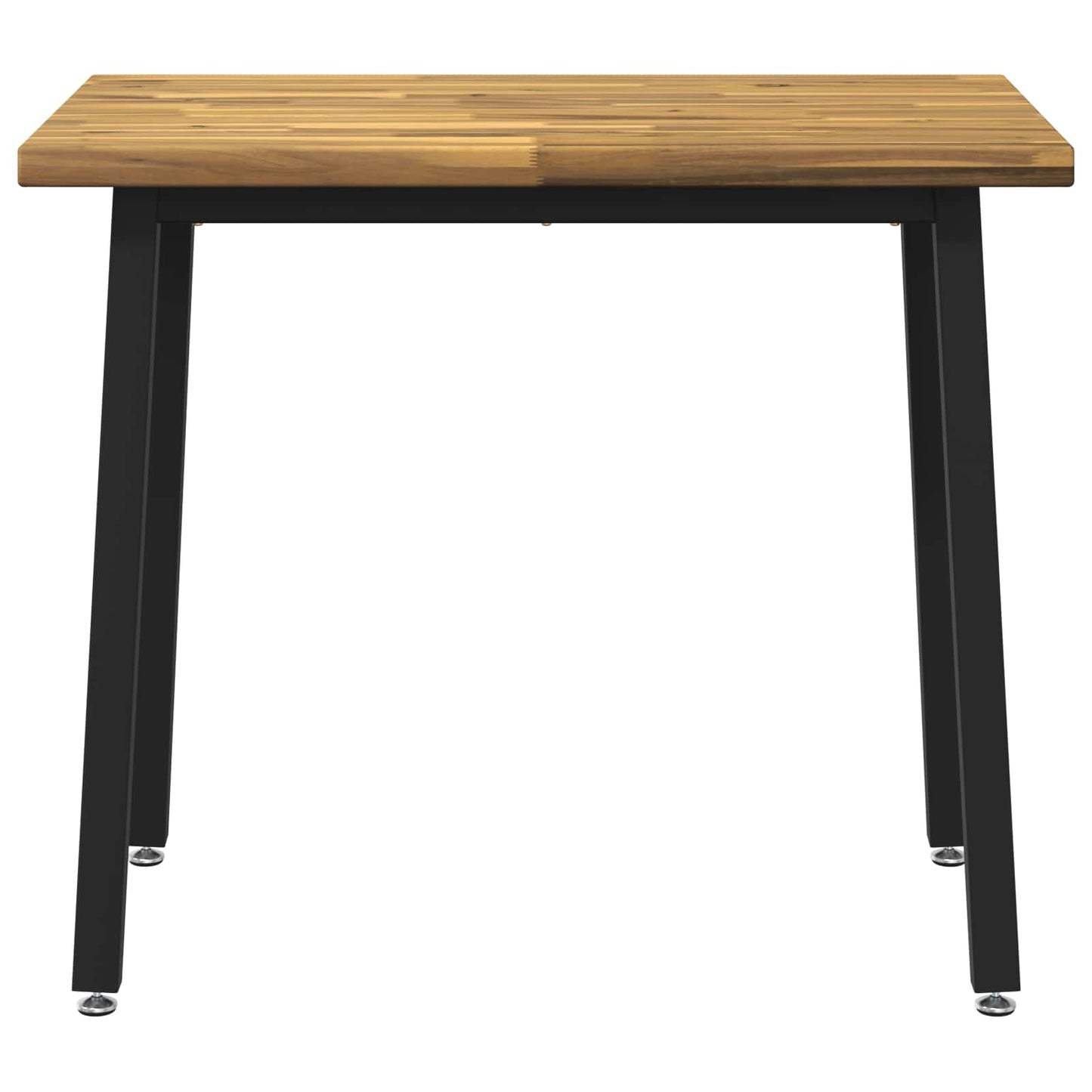 90 x 55 x 75 cm Solid Acacia Wood White and Black Rectangular