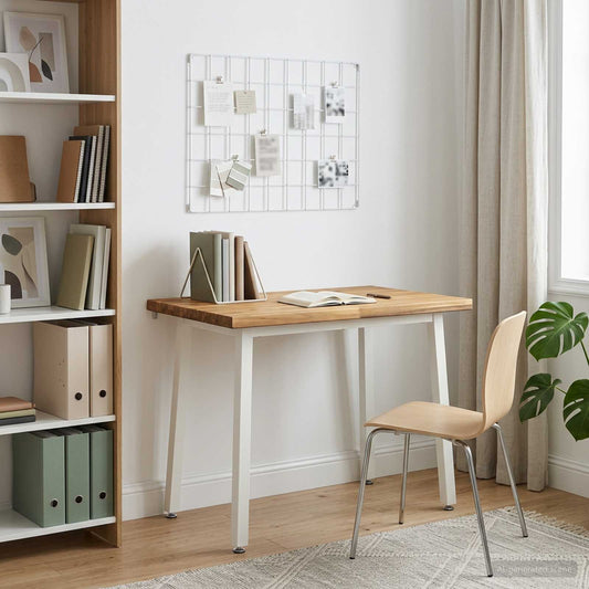 110 x 55 x 75 cm Solid Acacia Wood White Rectangular