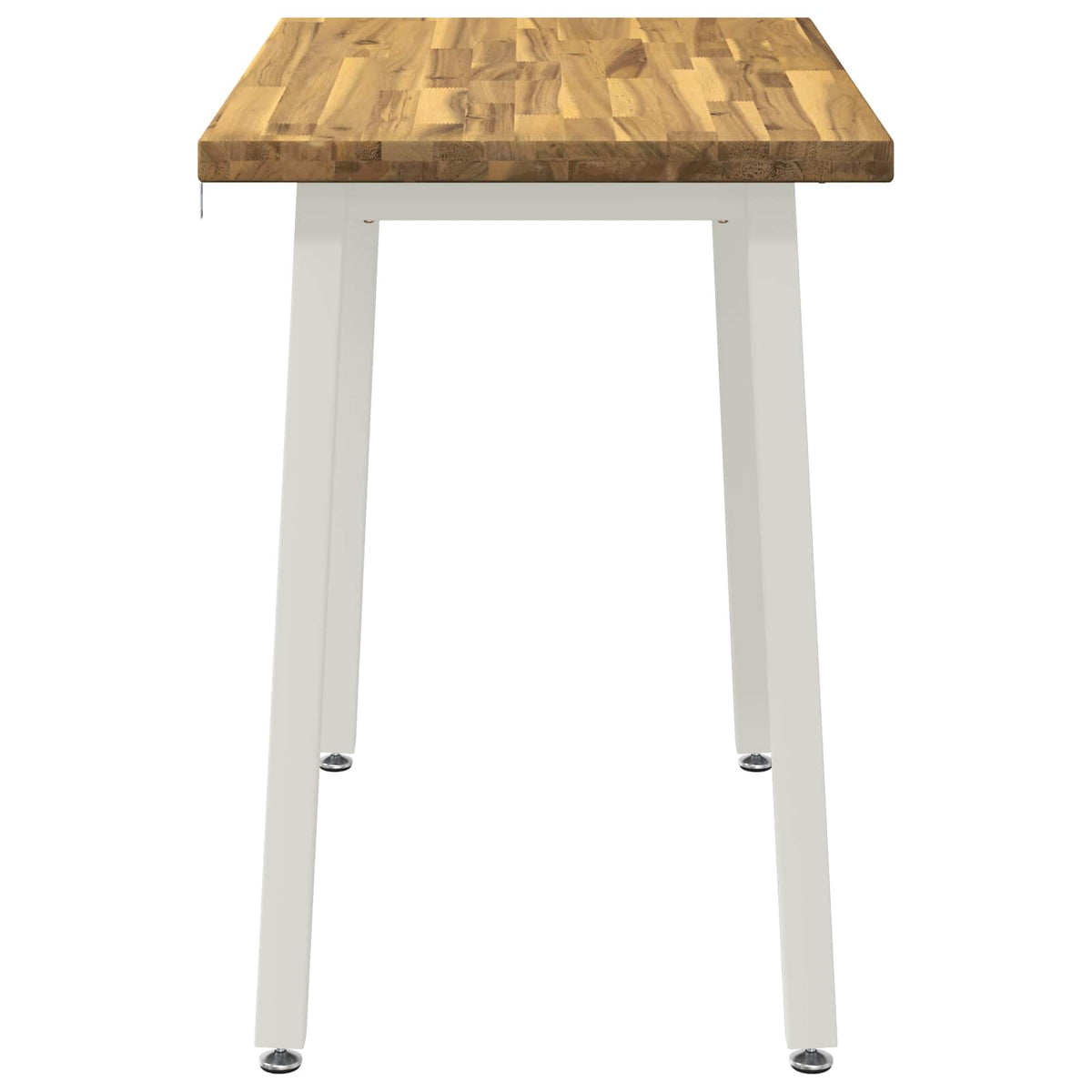 90 x 55 x 75 cm Solid Acacia Wood White Rectangular