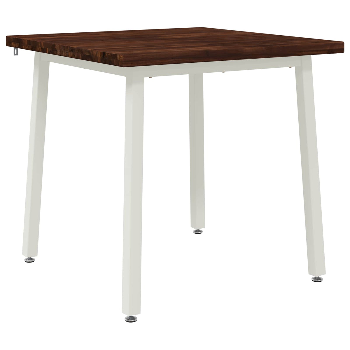 70 x 70 x 75 cm Solid Acacia Wood Dark Brown and White Square