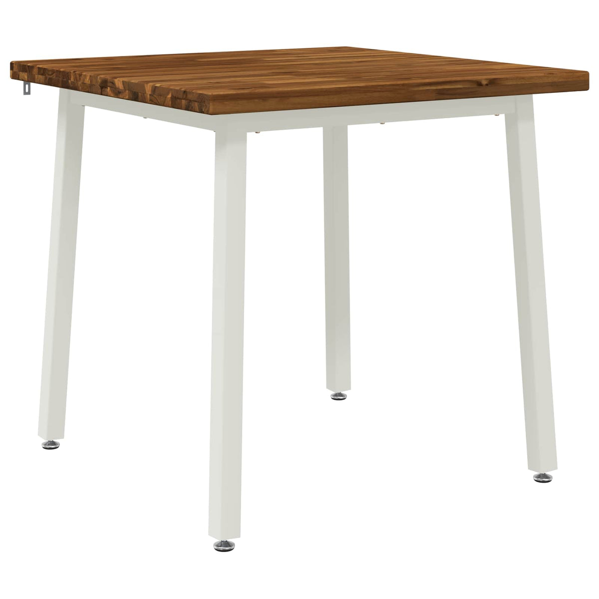 70 x 70 x 75 cm Solid Acacia Wood Natural and White Square