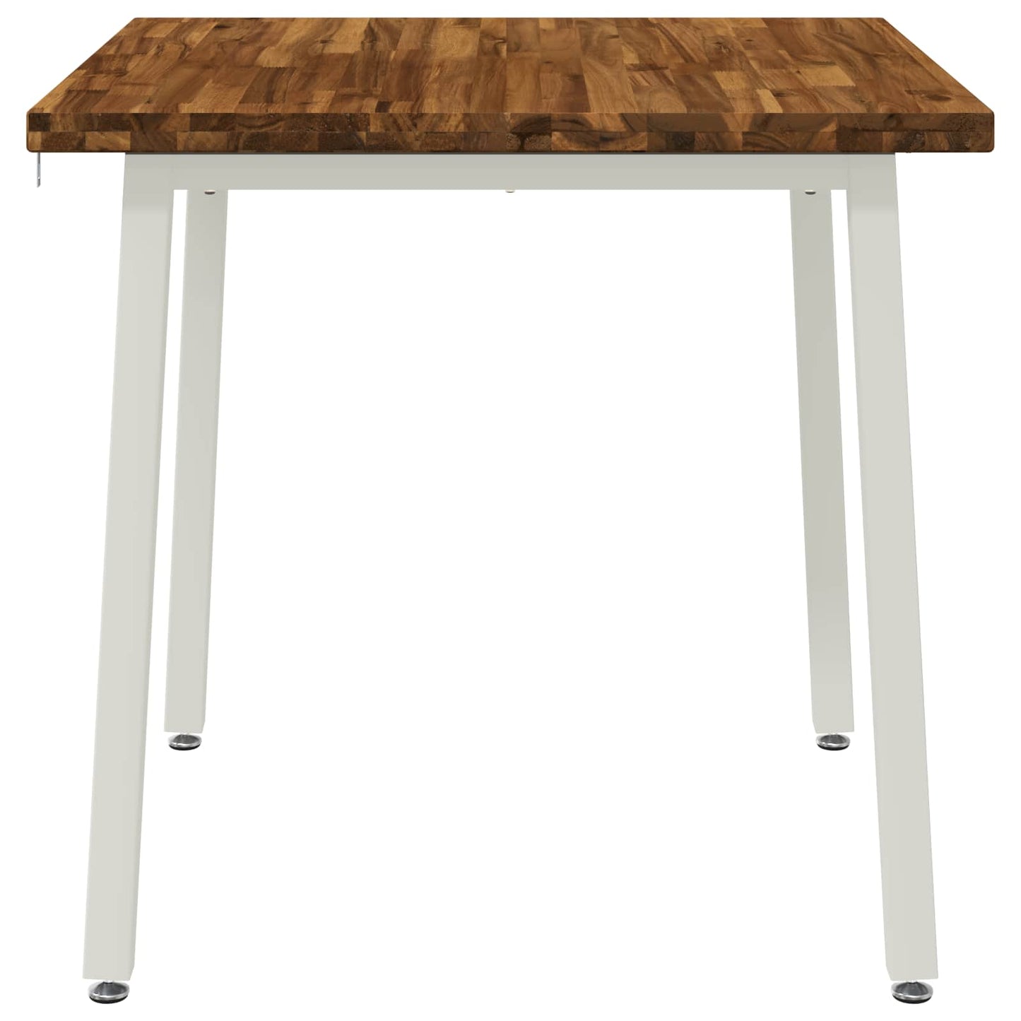 70 x 70 x 75 cm Solid Acacia Wood Natural and White Square