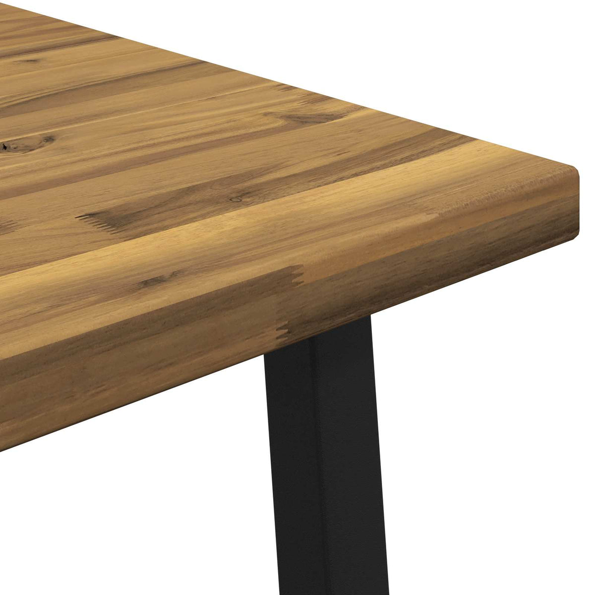 70 x 70 x 75 cm Solid Acacia Wood White and Black Square