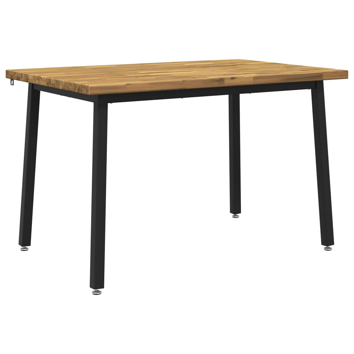 120 x 70 x 75 cm Solid Acacia Wood White and Black Rectangular