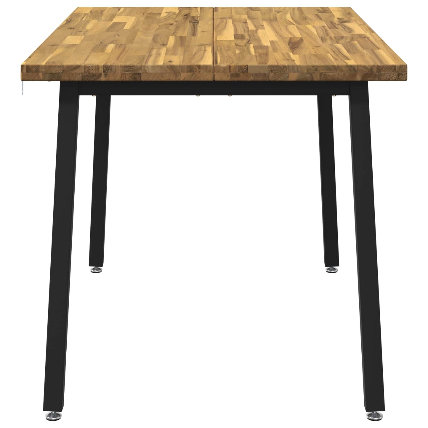 120 x 70 x 75 cm Solid Acacia Wood White and Black Rectangular