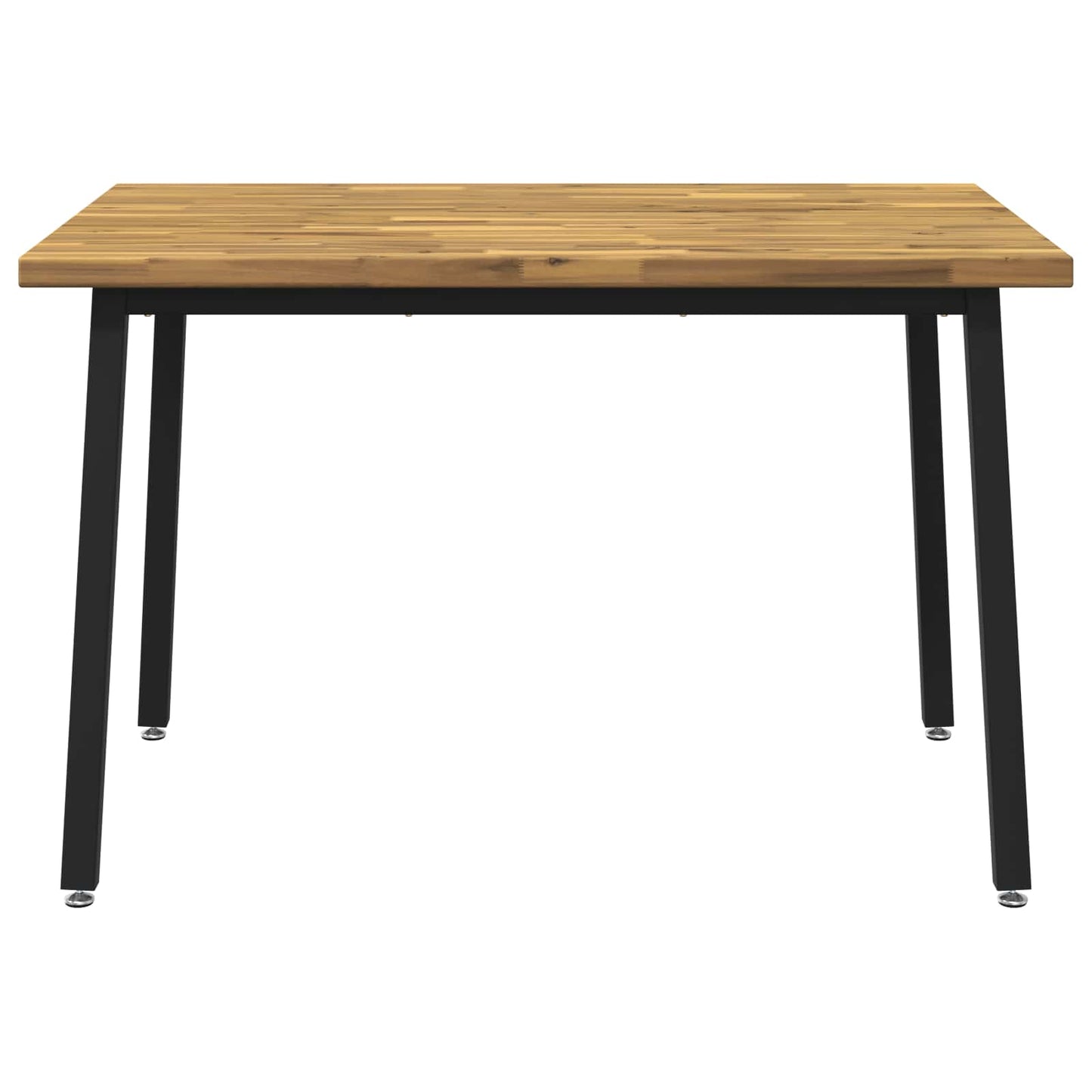 120 x 80 x 75 cm Solid Acacia Wood White and Black Rectangular