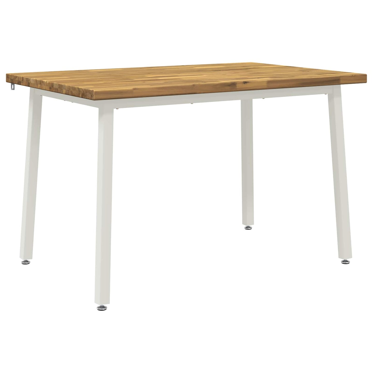 120 x 80 x 75 cm Solid Acacia Wood White Rectangular