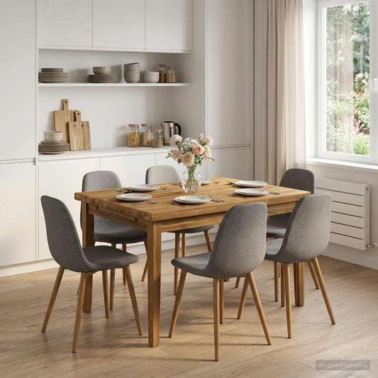 Rectangular Table Top 70 x 70 x 3.2 cm Square Solid Acacia Wood