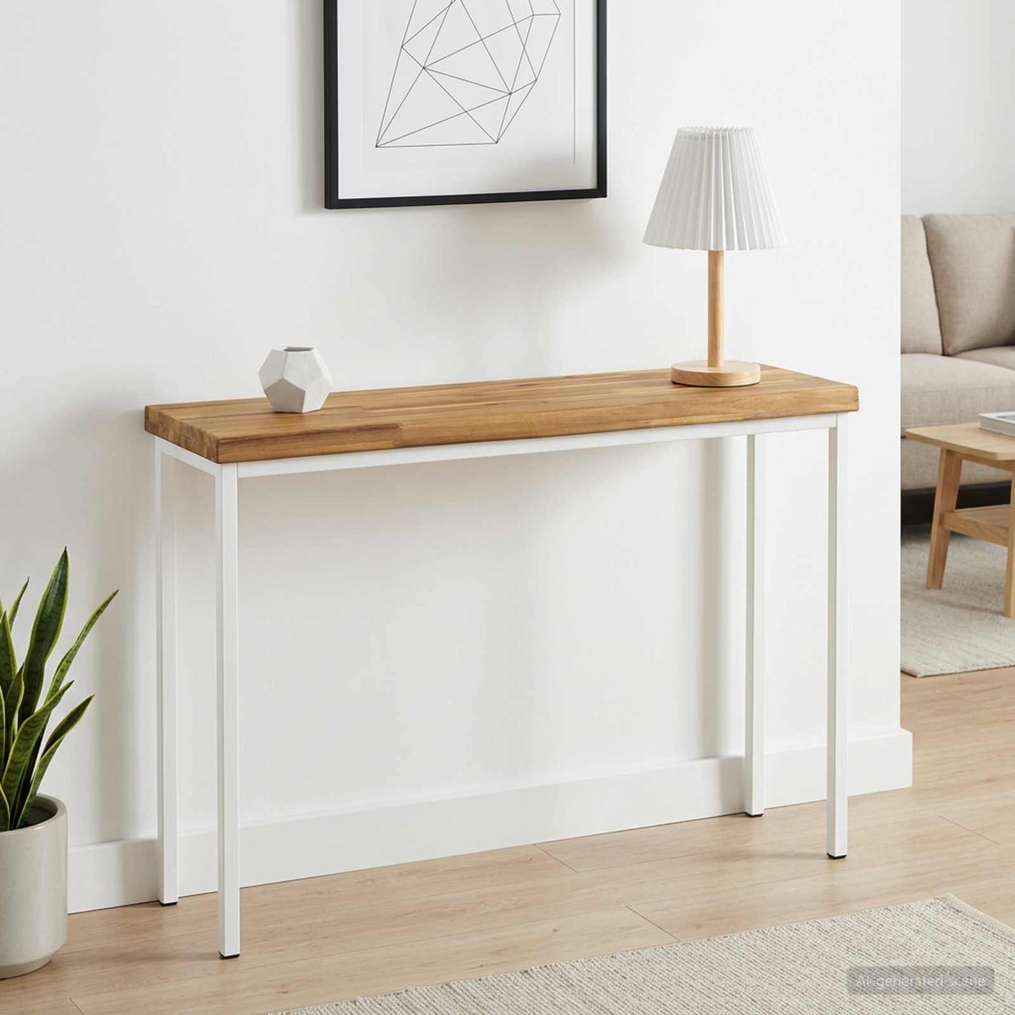 Live Edge Table Top 80 x 30 x 3.5 cm Rectangular White