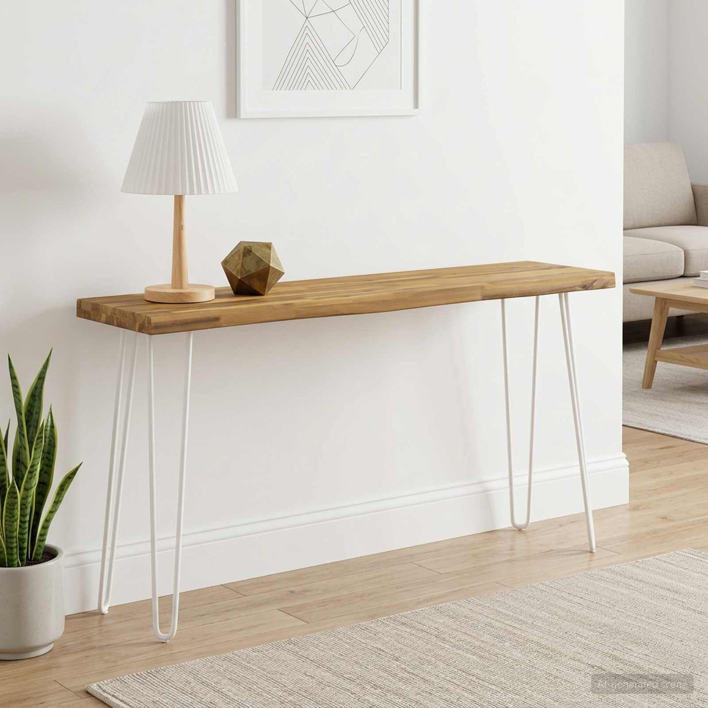 Live Edge Table Top 100 x 30 x 3.5 cm Rectangular White