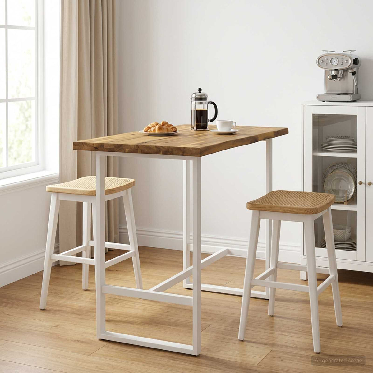 Live Edge Table Top 130 x 40 x 3.5 cm Rectangular White
