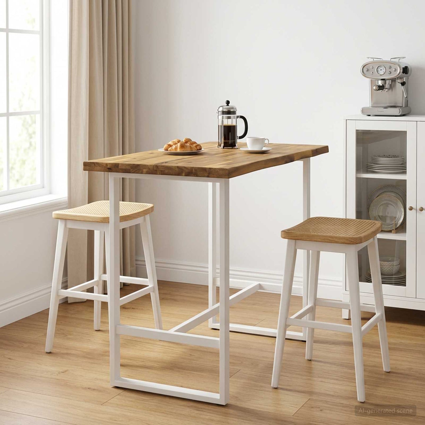 Live Edge Table Top 110 x 40 x 3.5 cm Rectangular White