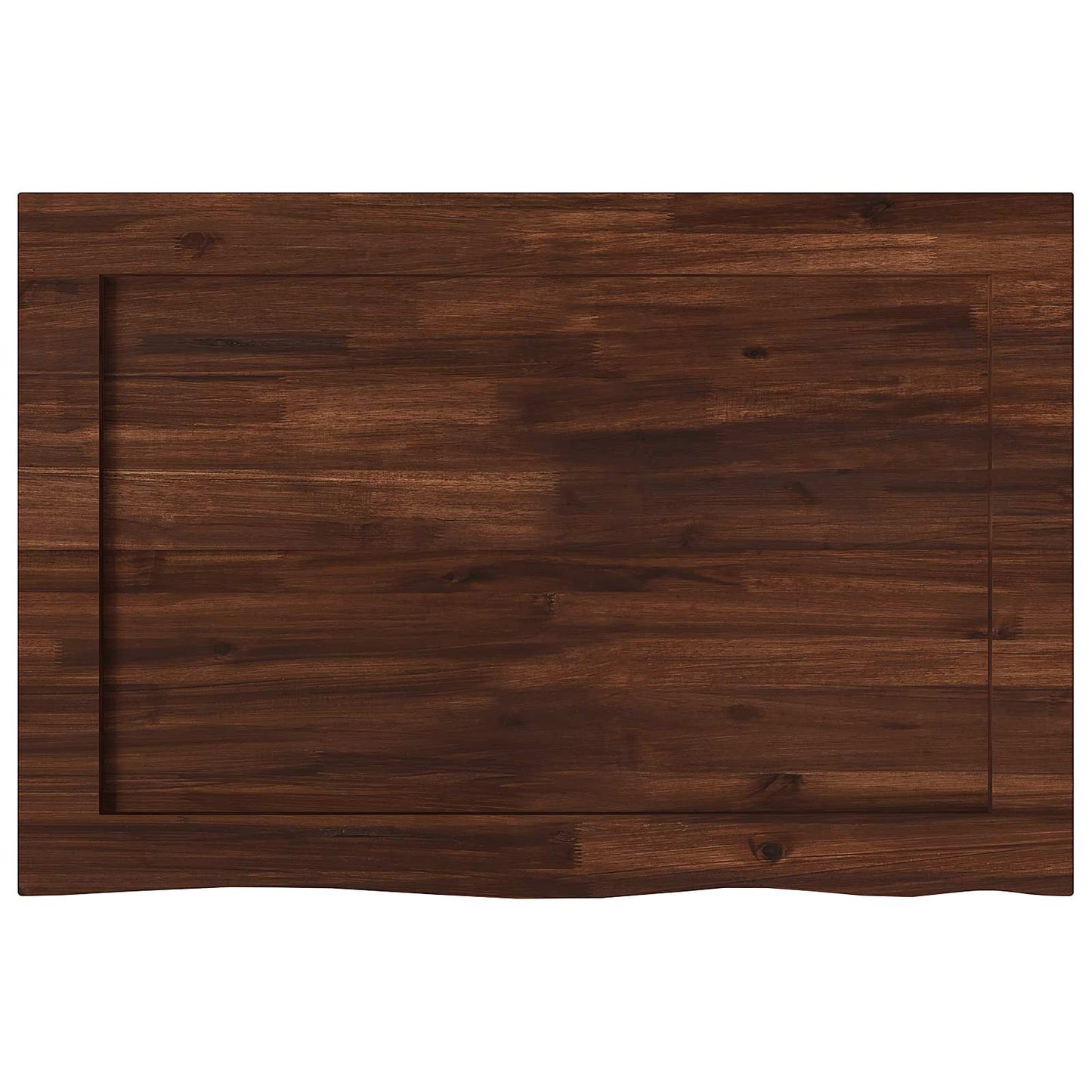 Live Edge Table Top 90 x 60 x 3.5 cm Rectangular Dark Brown