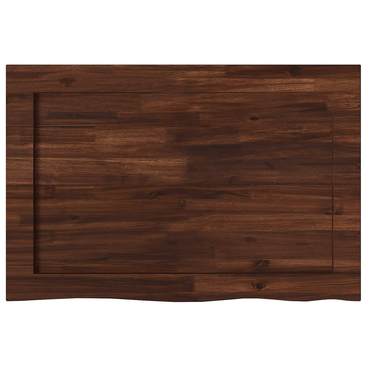 Live Edge Table Top 110 x 60 x 3.5 cm Rectangular Dark Brown