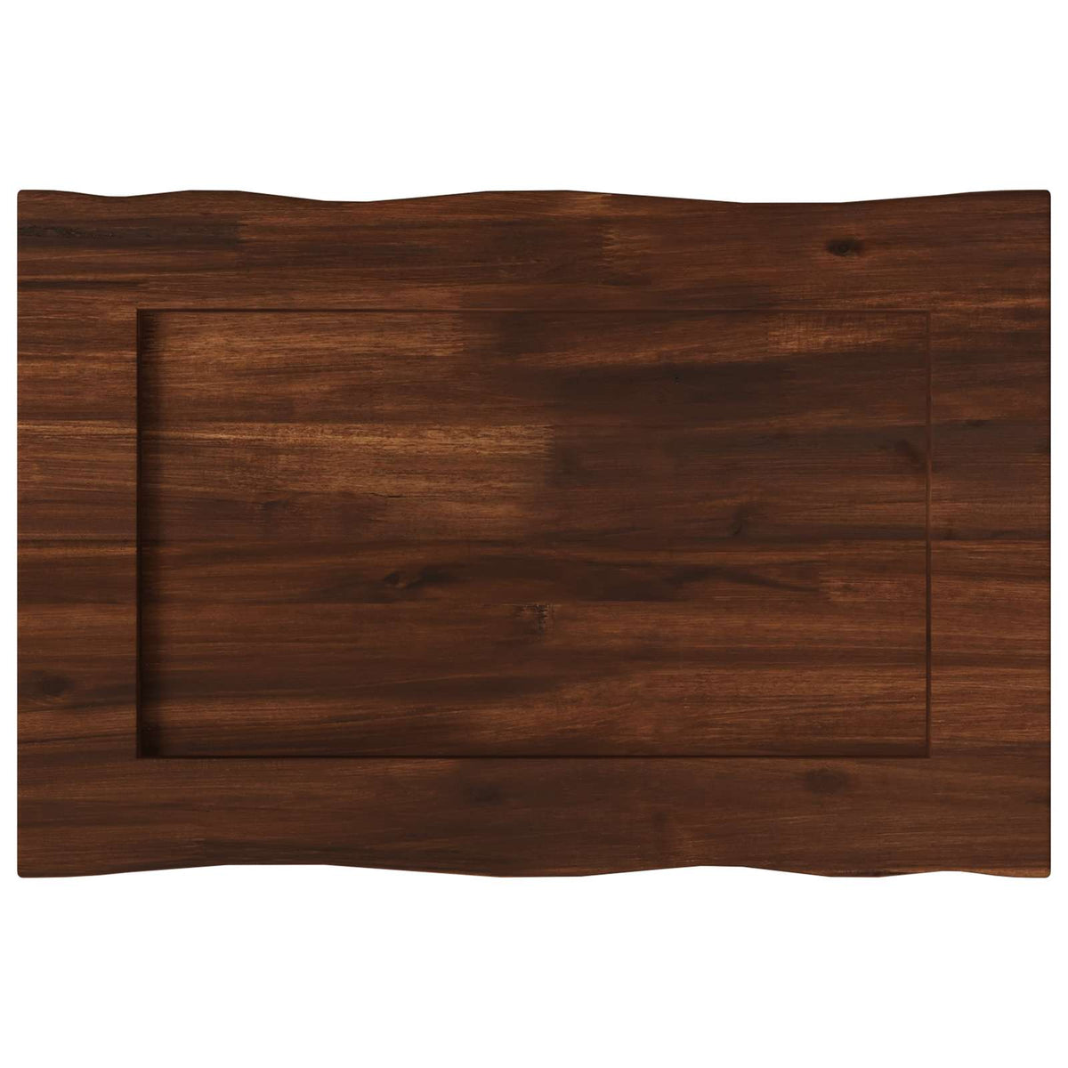 Live Edge Table Top 80 x 40 x 3.5 cm Rectangular Dark Brown