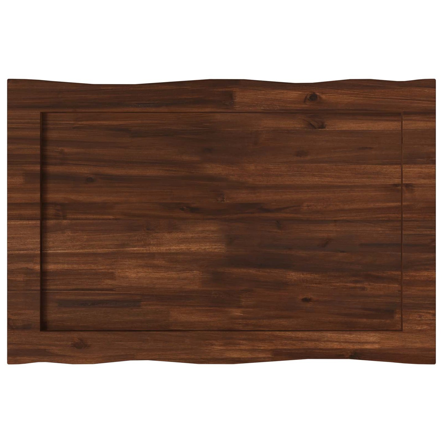 Live Edge Table Top 80 x 60 x 3.5 cm Rectangular Dark Brown